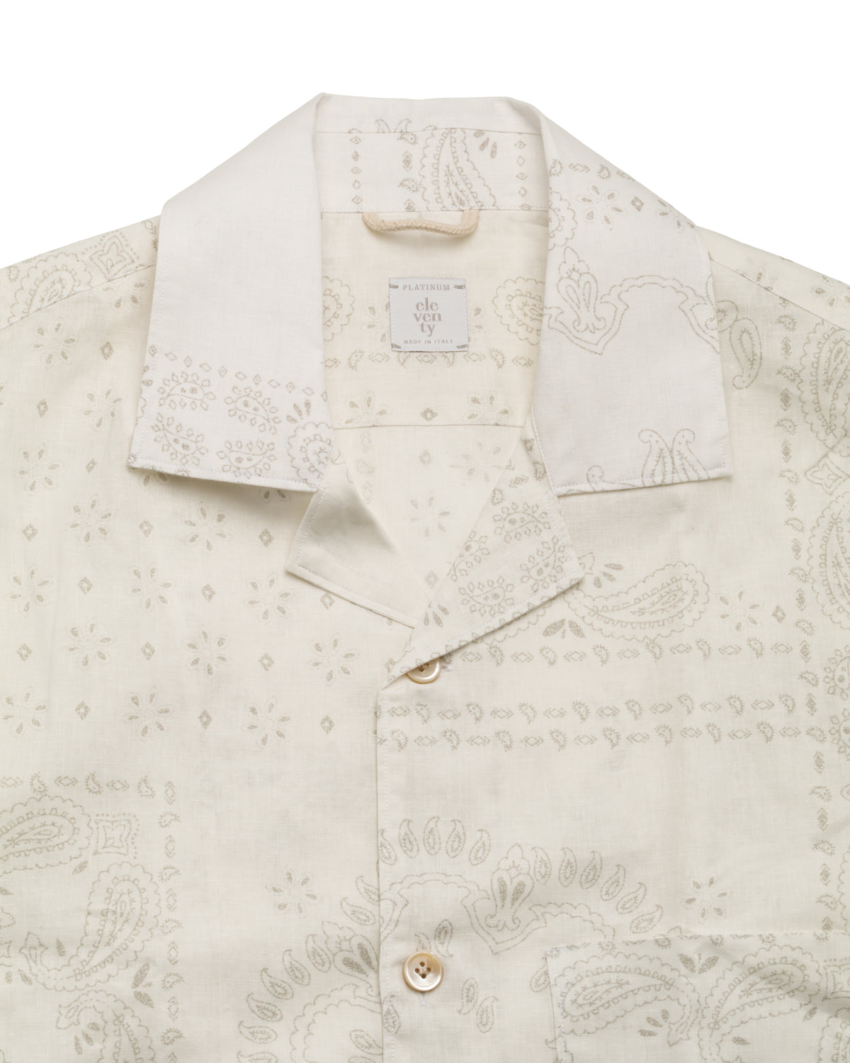 Linen-cotton shirt with polka dot pattern