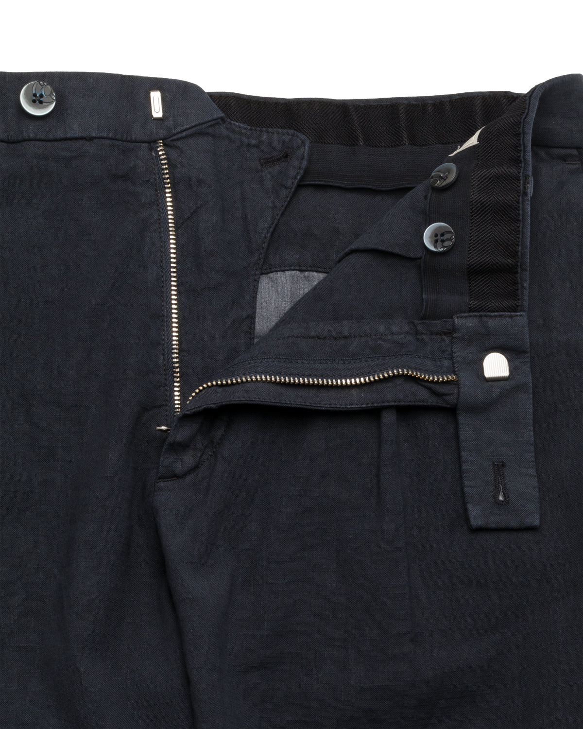 Silvio trousers, cotton linen, relaxed fit with pleats