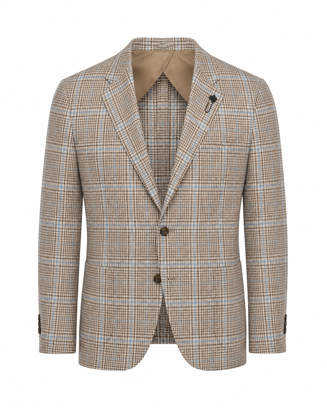 Sakko Baumwolle Leinen Prince of Wales Slim Fit