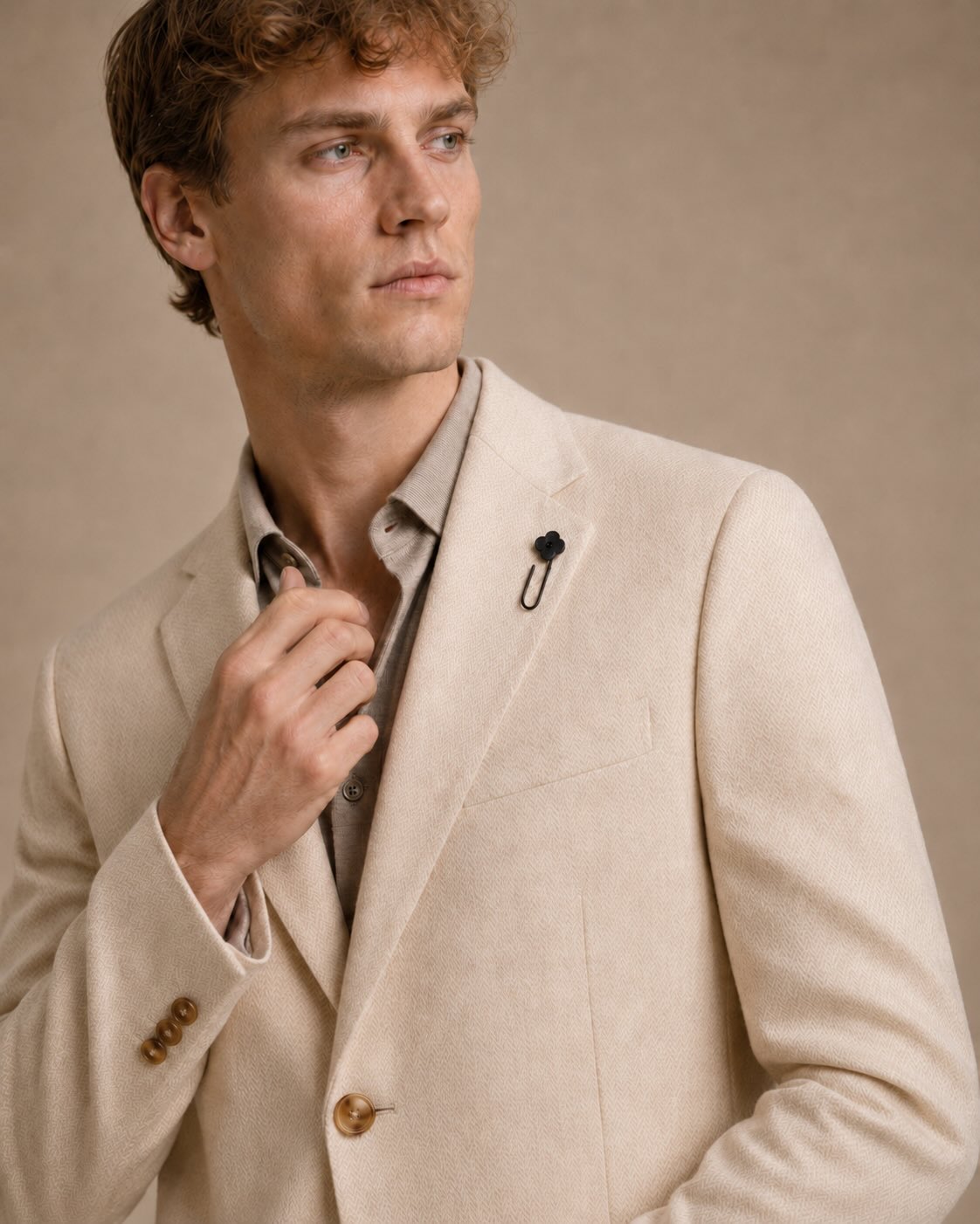Sakko Schurwolle Baumwolle Slim Fit