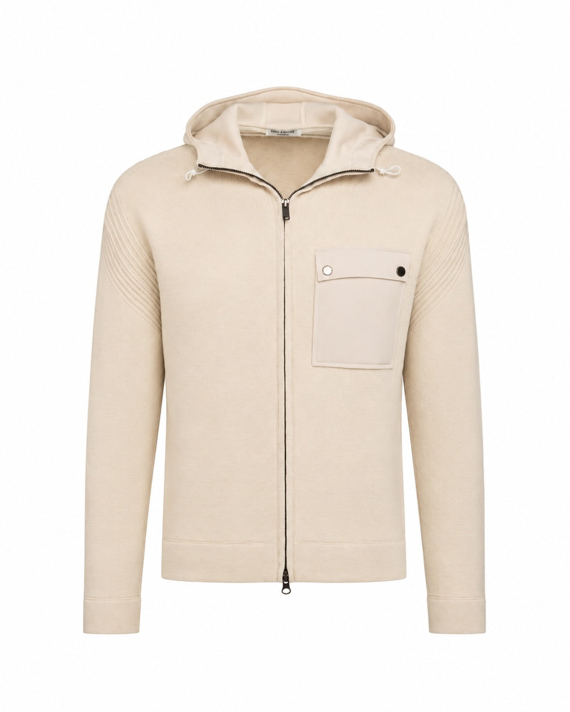 Kapuzenweste Baumwollstrick Slim Fit