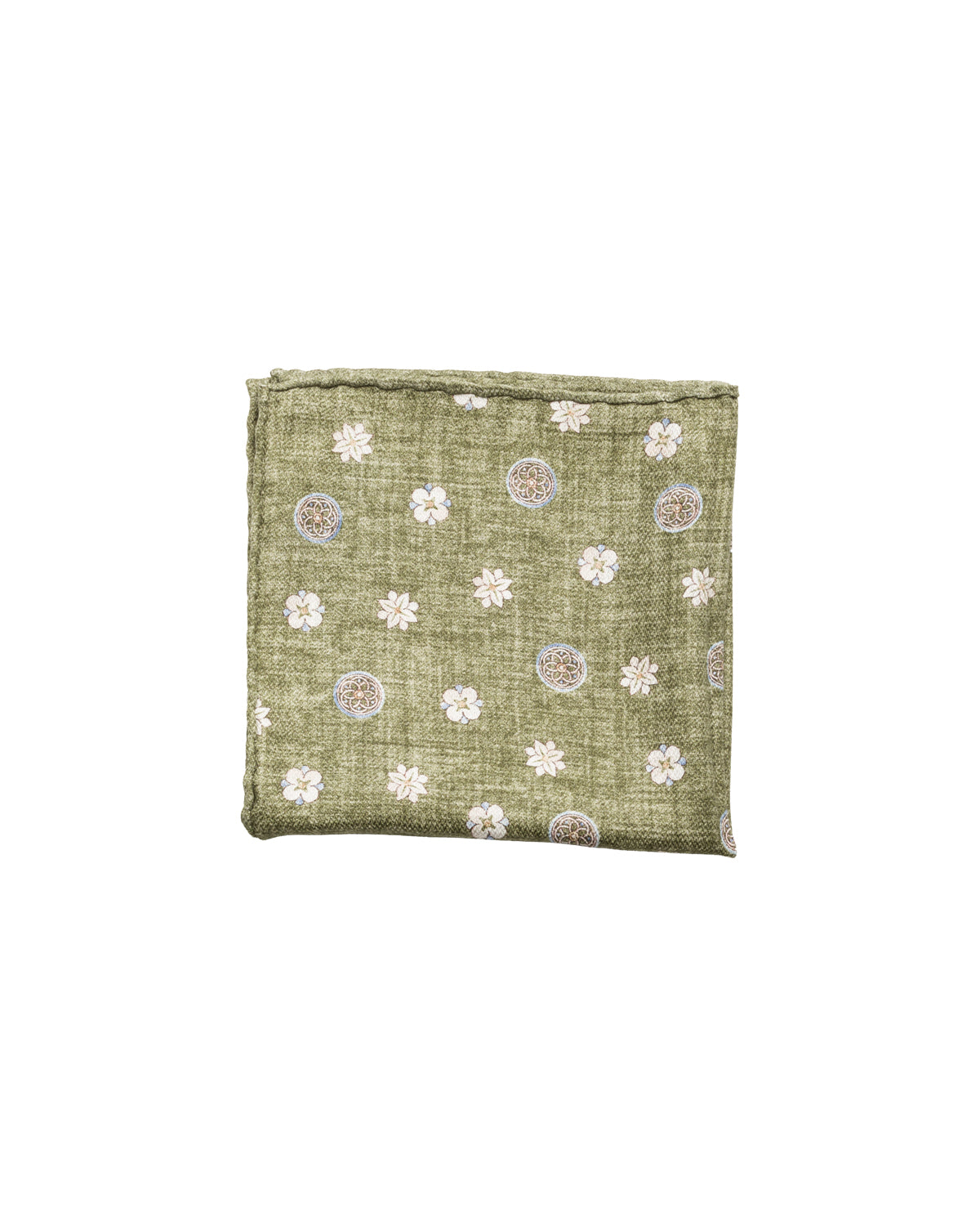 Seiden Einstecktuch Doubleface handrolliert Olive