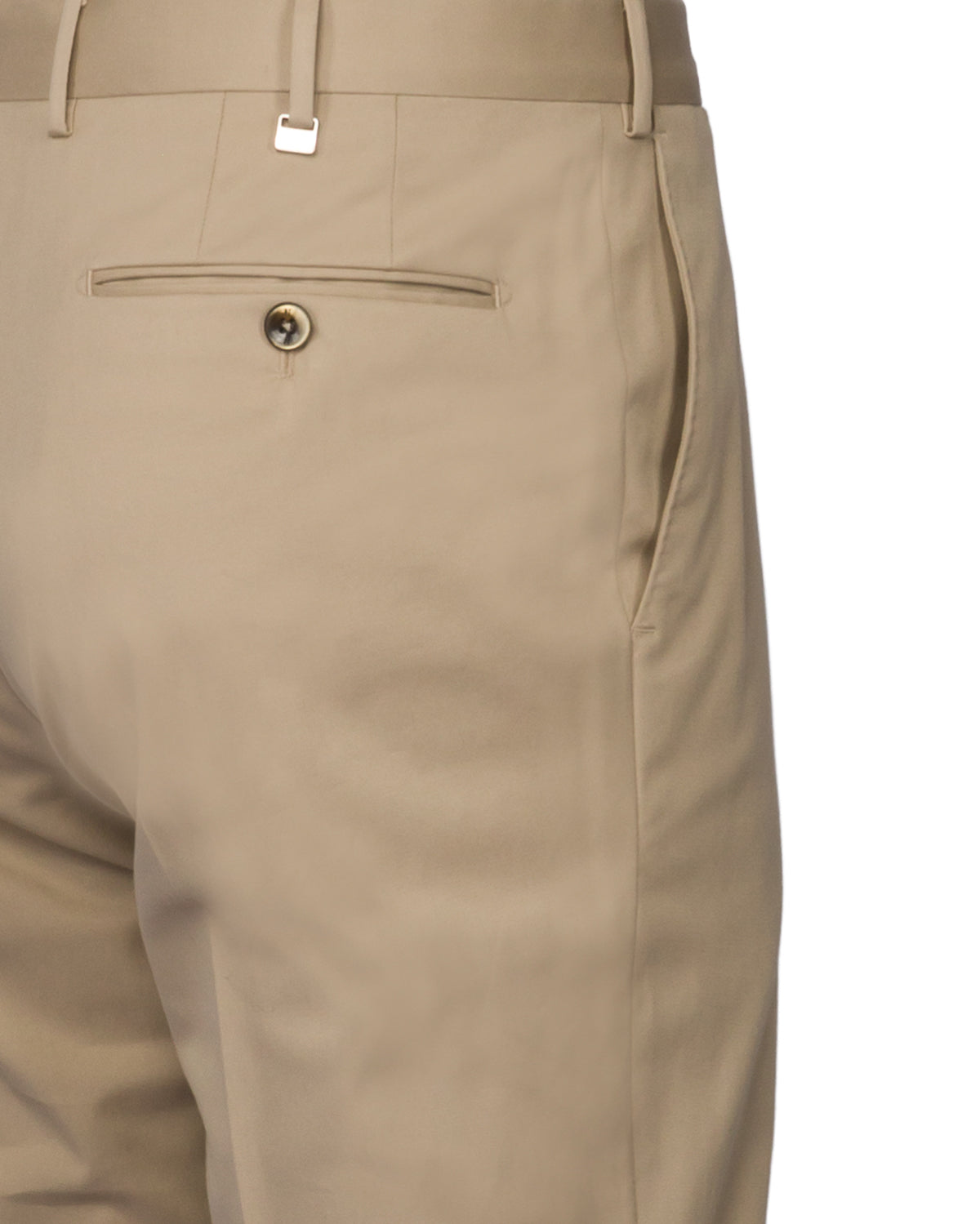 Cotton Trousers Slim Fit Stretch Pleat