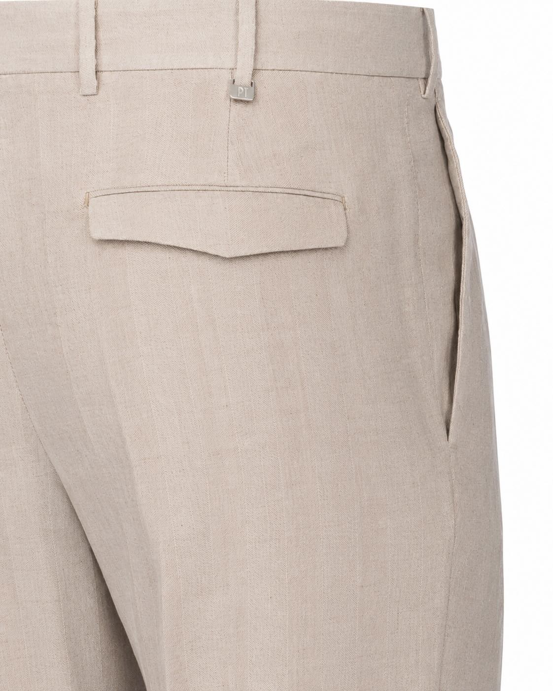 Leinen Baumwolle Hose Relaxed Fit Fischgrat