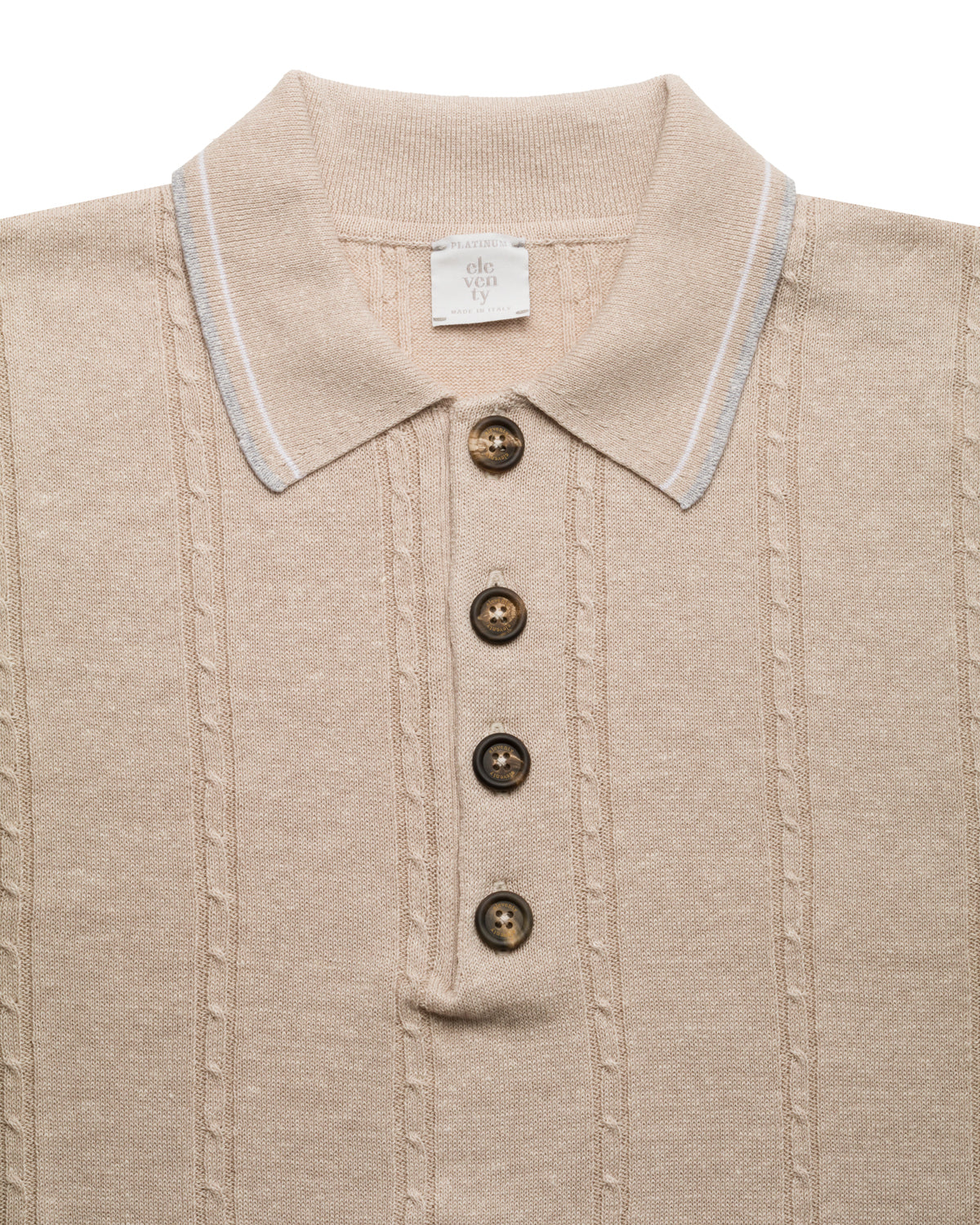Cotton-linen polo shirt, slim fit