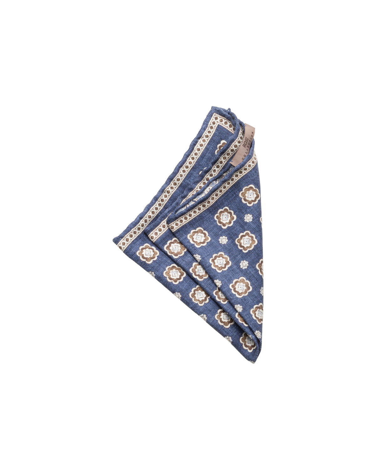 Seiden Einstecktuch Doubleface handrolliert Blau