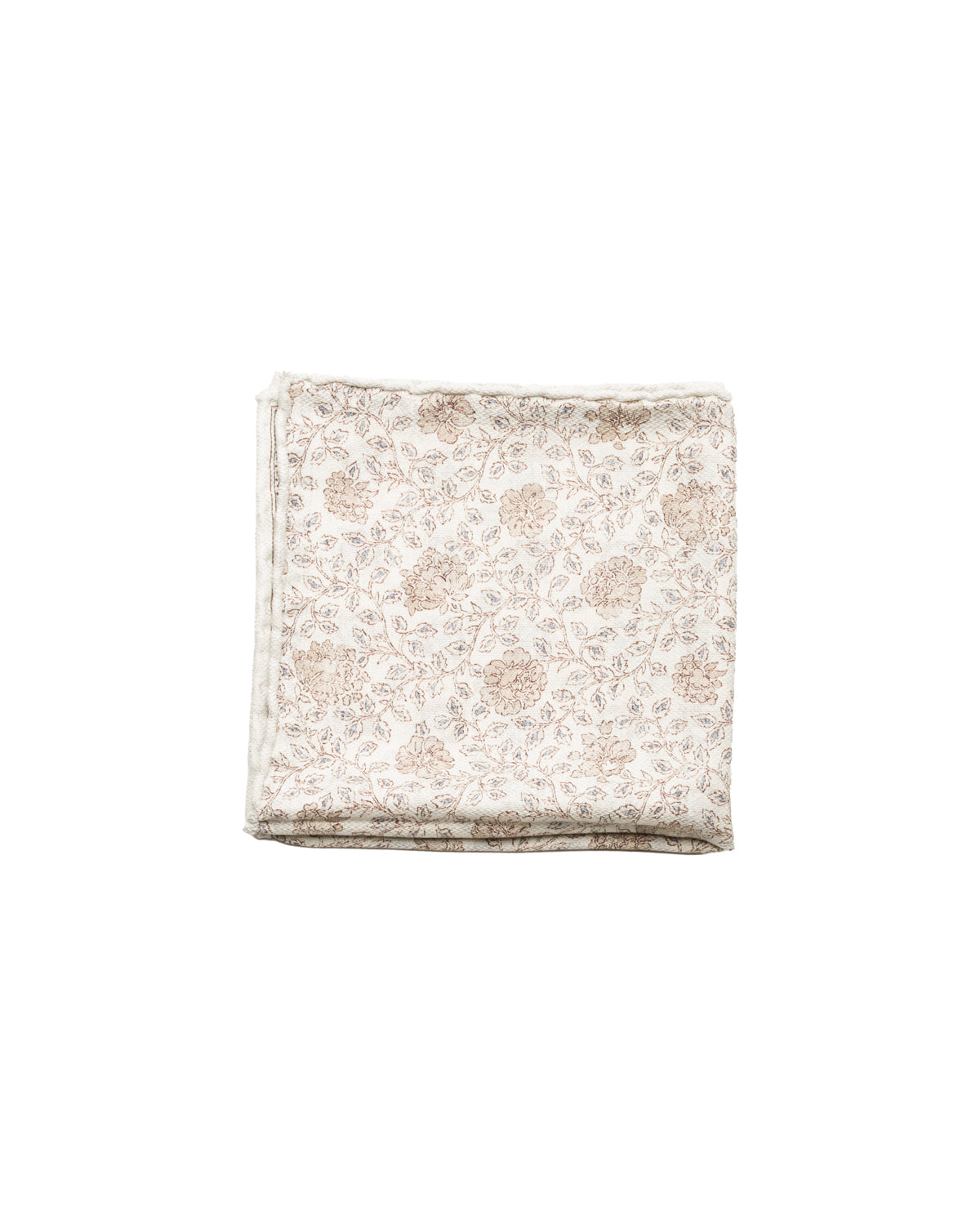 Silk pocket square, double-sided, hand-rolled, dark brown