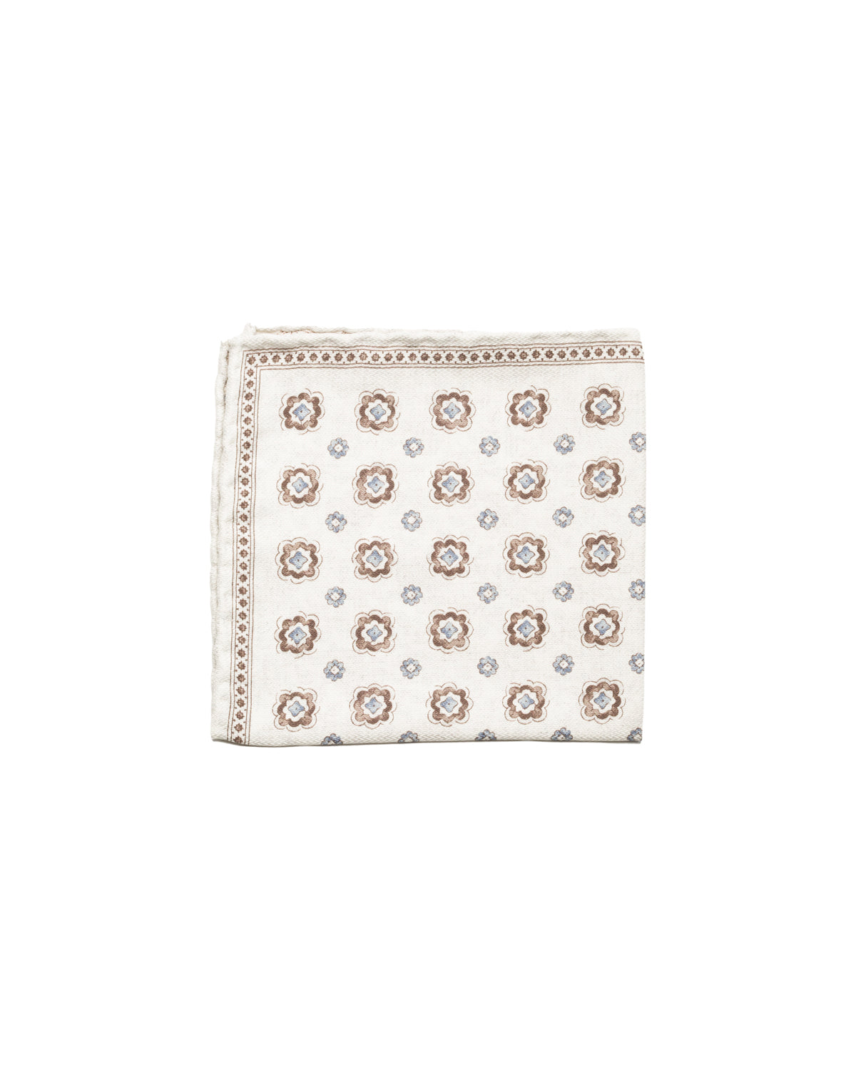 Silk pocket square, double-sided, hand-rolled, dark brown