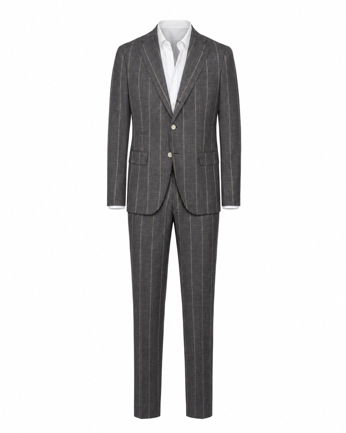 Woll-Seide-Leinen Anzug Relaxed Slim Fit