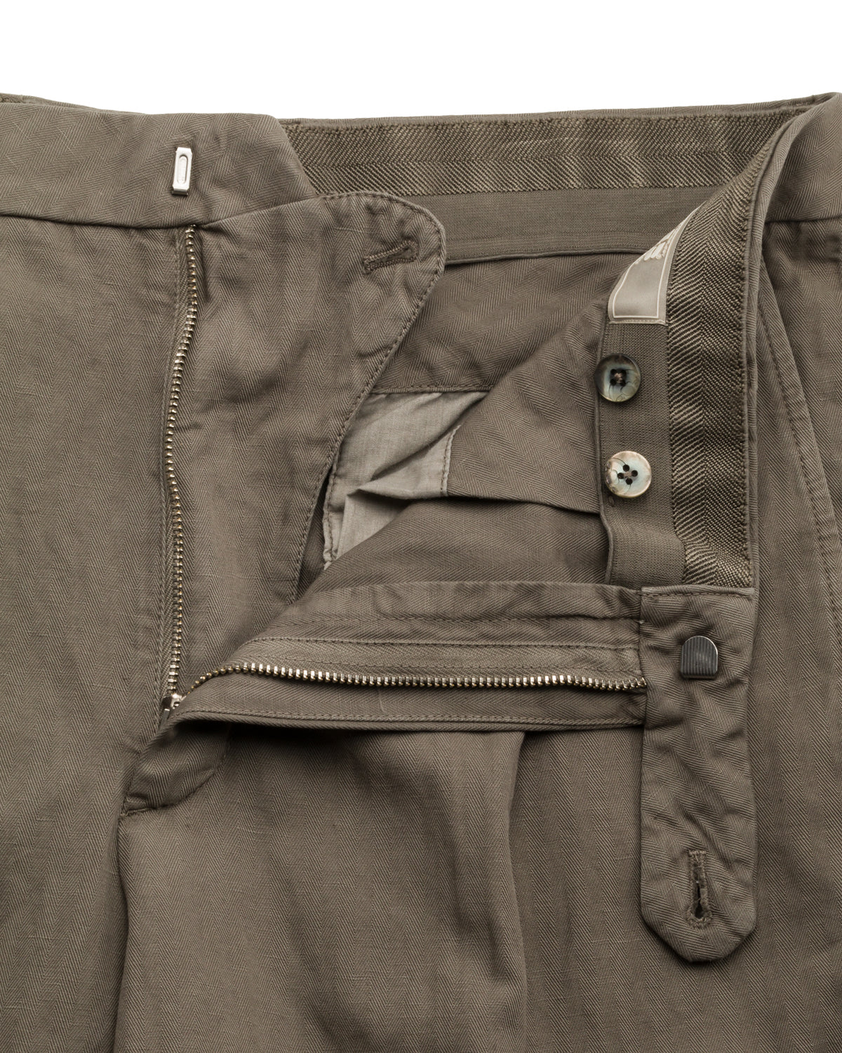 Cropped trousers, cotton linen, herringbone, relaxed slim fit