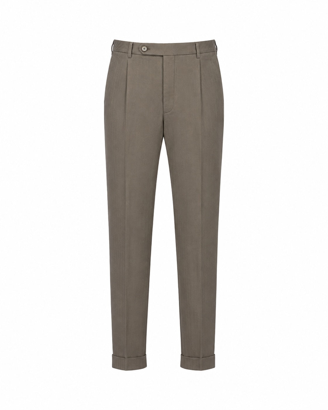 Cropped trousers, cotton linen, herringbone, relaxed slim fit