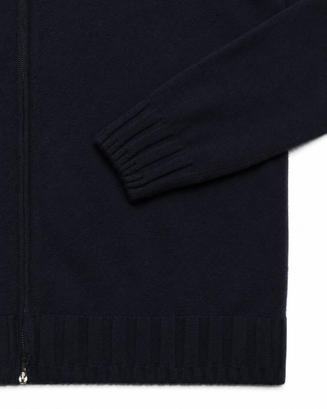 Dunkelblaue Kaschmir-Strickjacke im Slim Fit