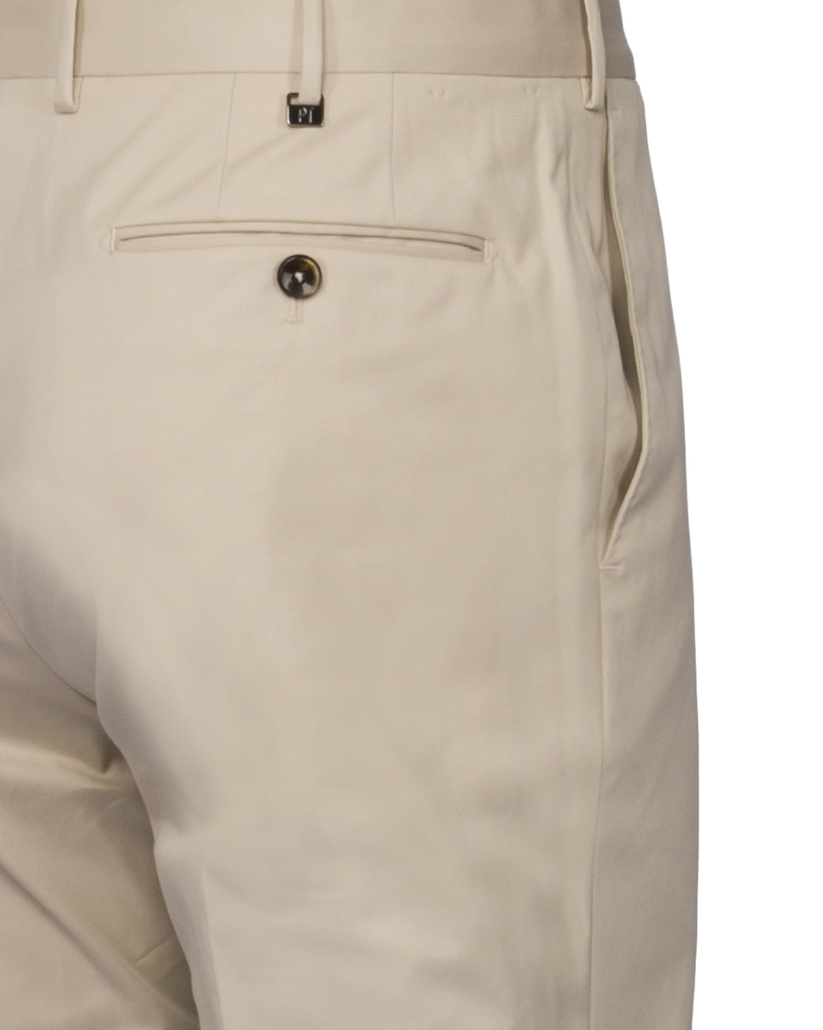 Cotton Trousers Slim Fit Stretch Pleat