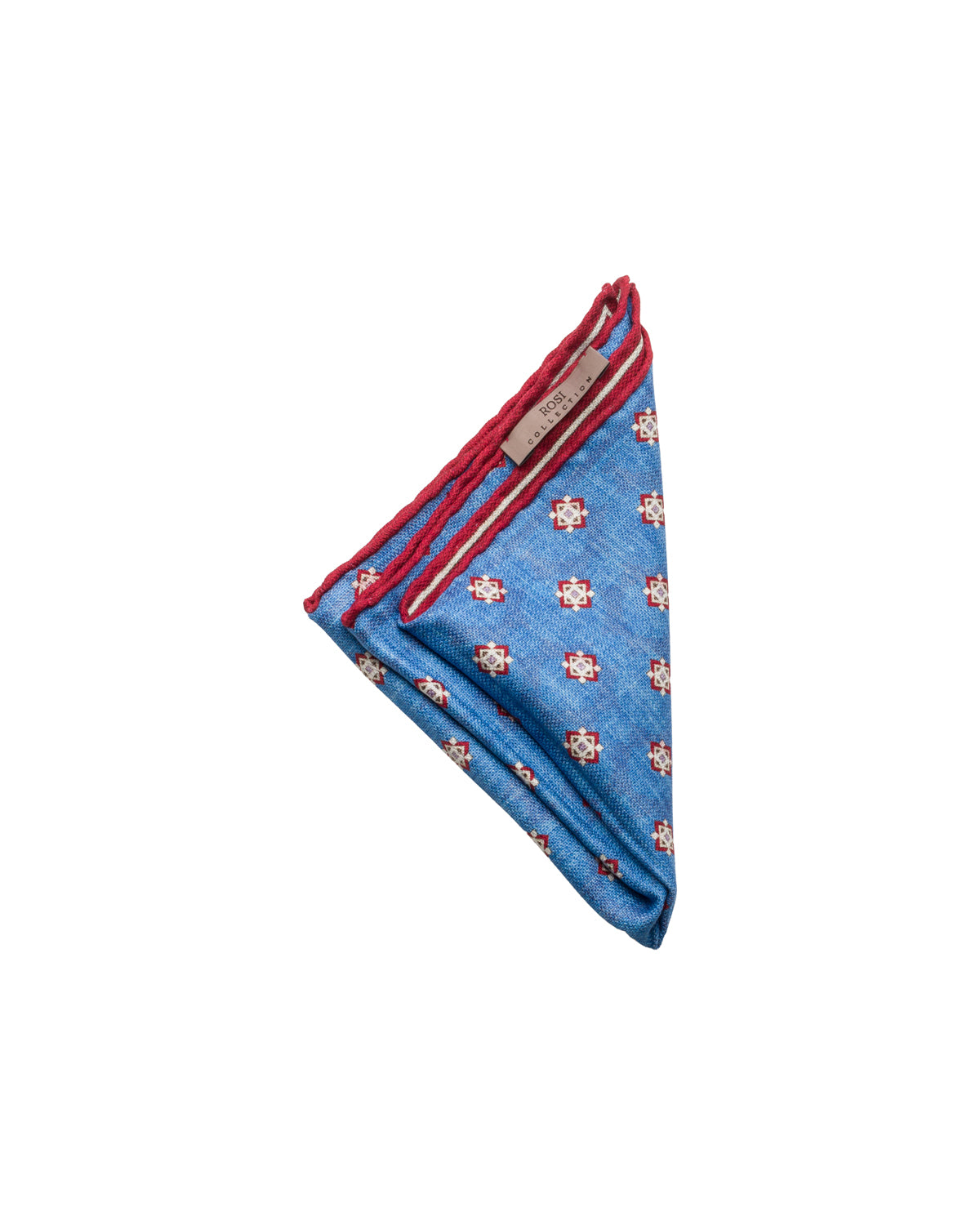 Silk pocket square, double-sided, hand-rolled, red