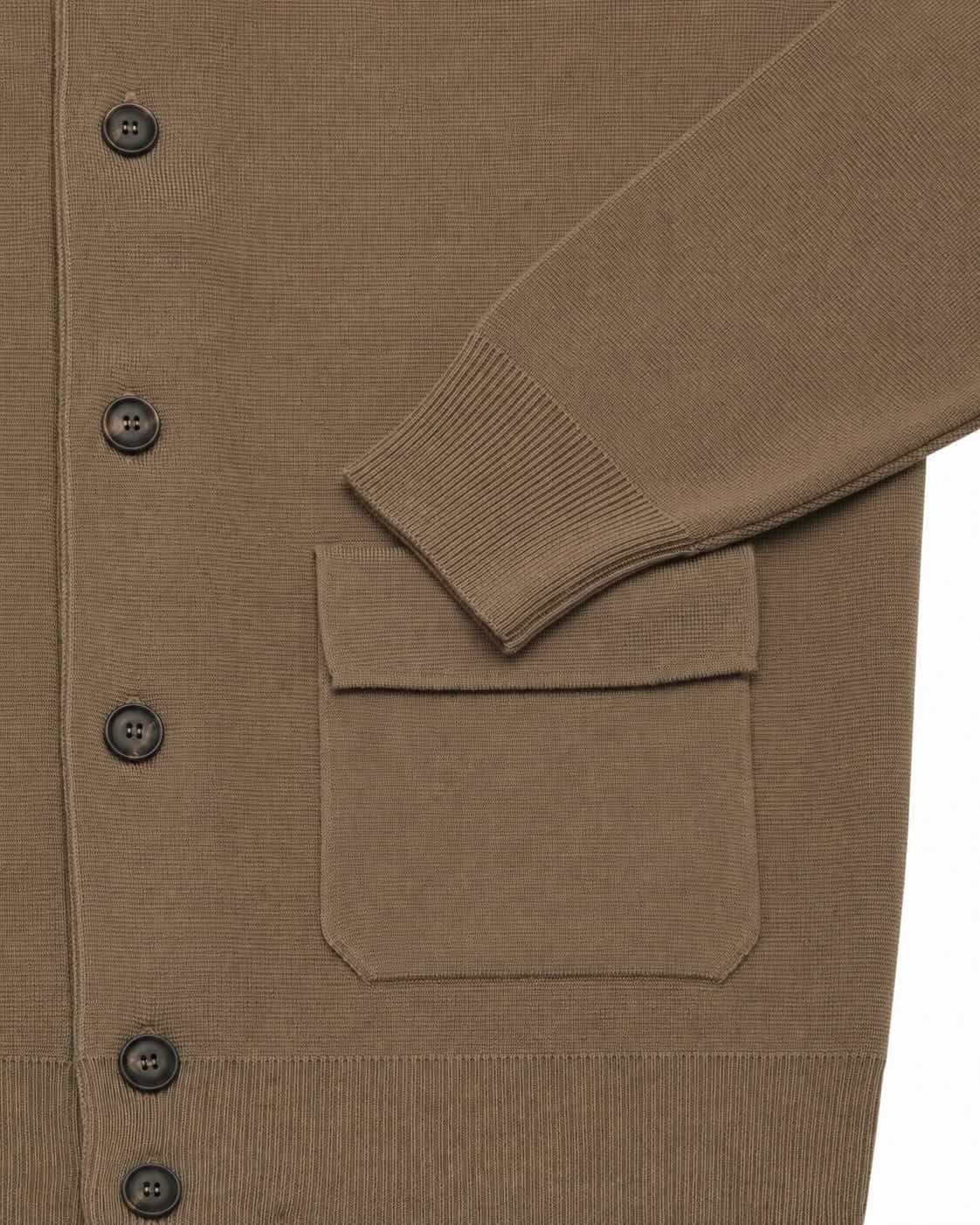 Taupefarbenes Overshirt aus Superfine Merinowolle