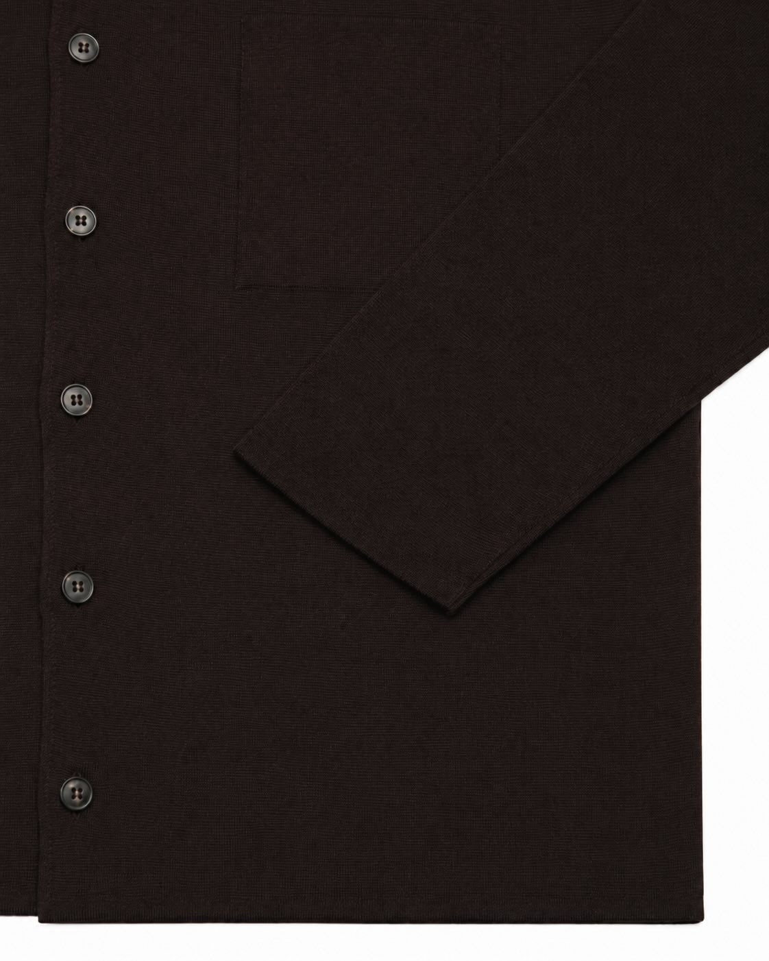 Dunkelbraunes Overshirt aus Superfine 120’s Merinowolle