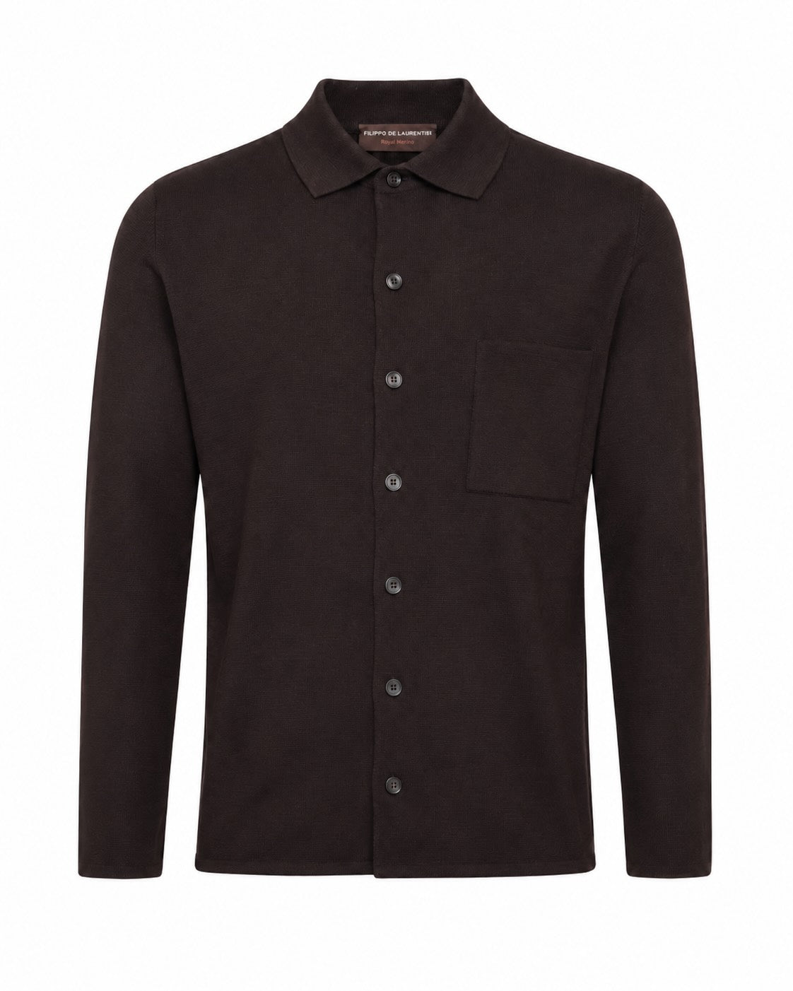 Dunkelbraunes Overshirt aus Superfine 120’s Merinowolle