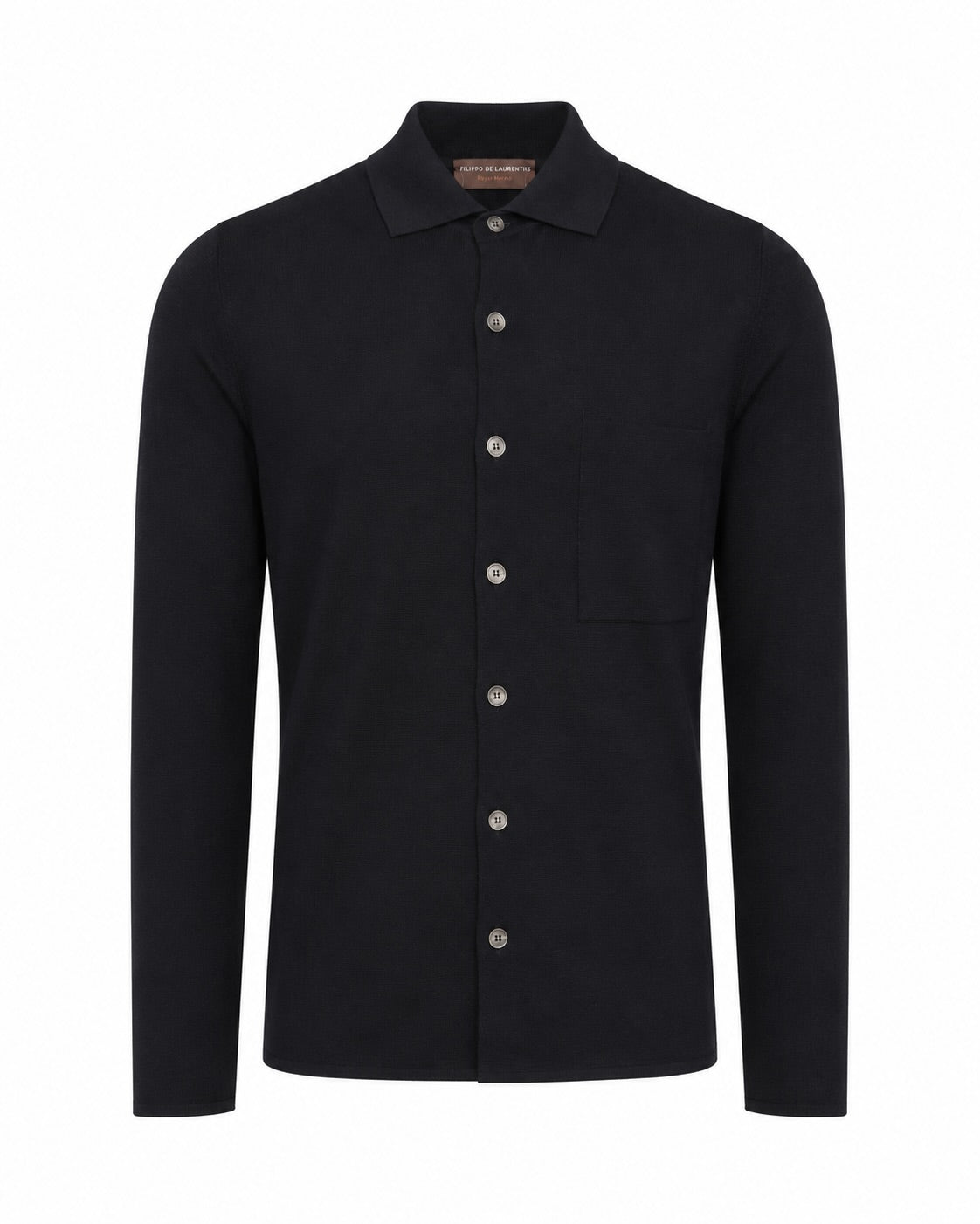 Dunkelblaues Overshirt aus Superfine 120’s Merinowolle