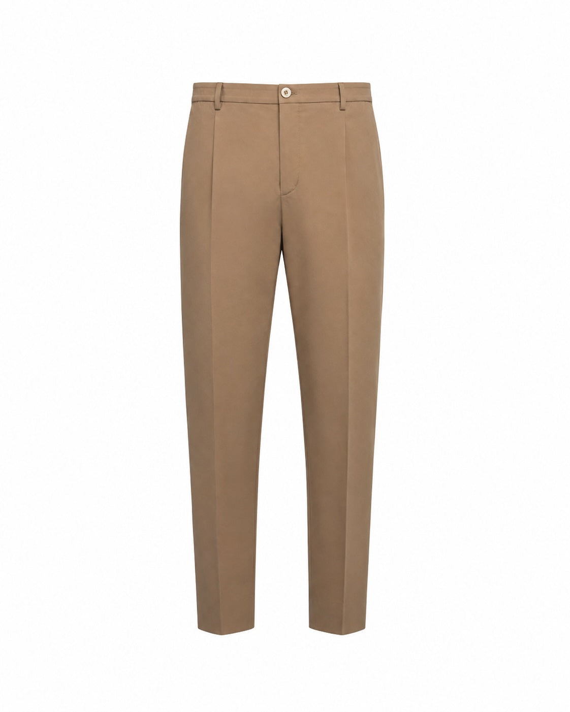Cotton mix trousers with pleats, slim fit