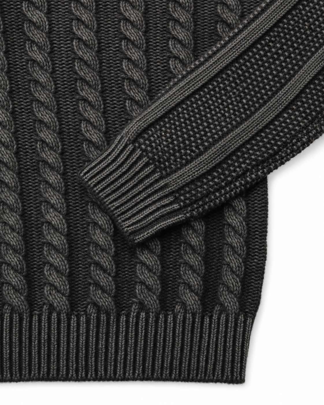 Anthrazitfarbener Rollkragenpullover aus Wolle