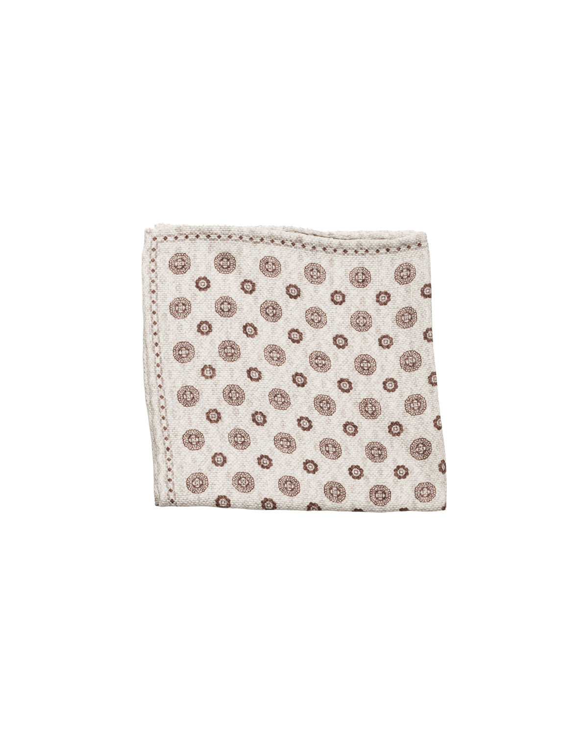 Leinen Seide Einstecktuch Doubleface handrolliert Beige