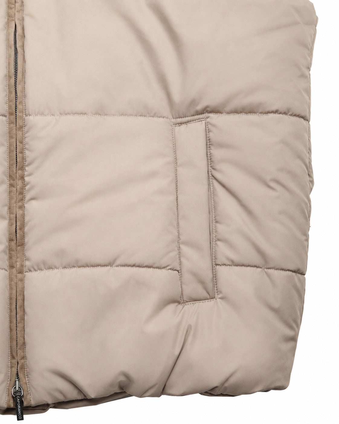 Beige vest with hood
