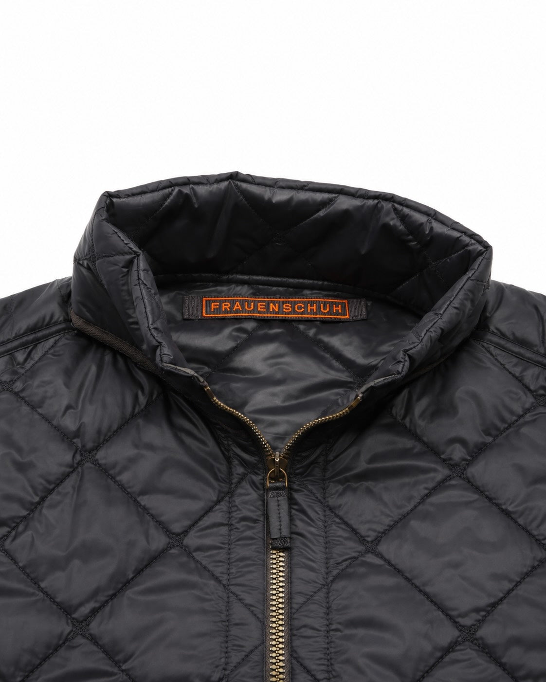 Quilted Gilet with Stand-Up Collar in Dark Blue
