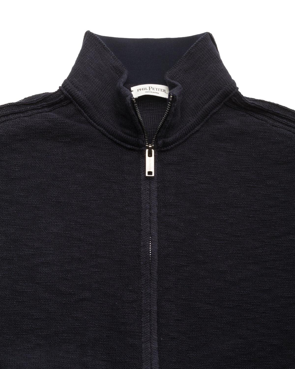Baumwollstrick Weste Bomberstil Slim Fit