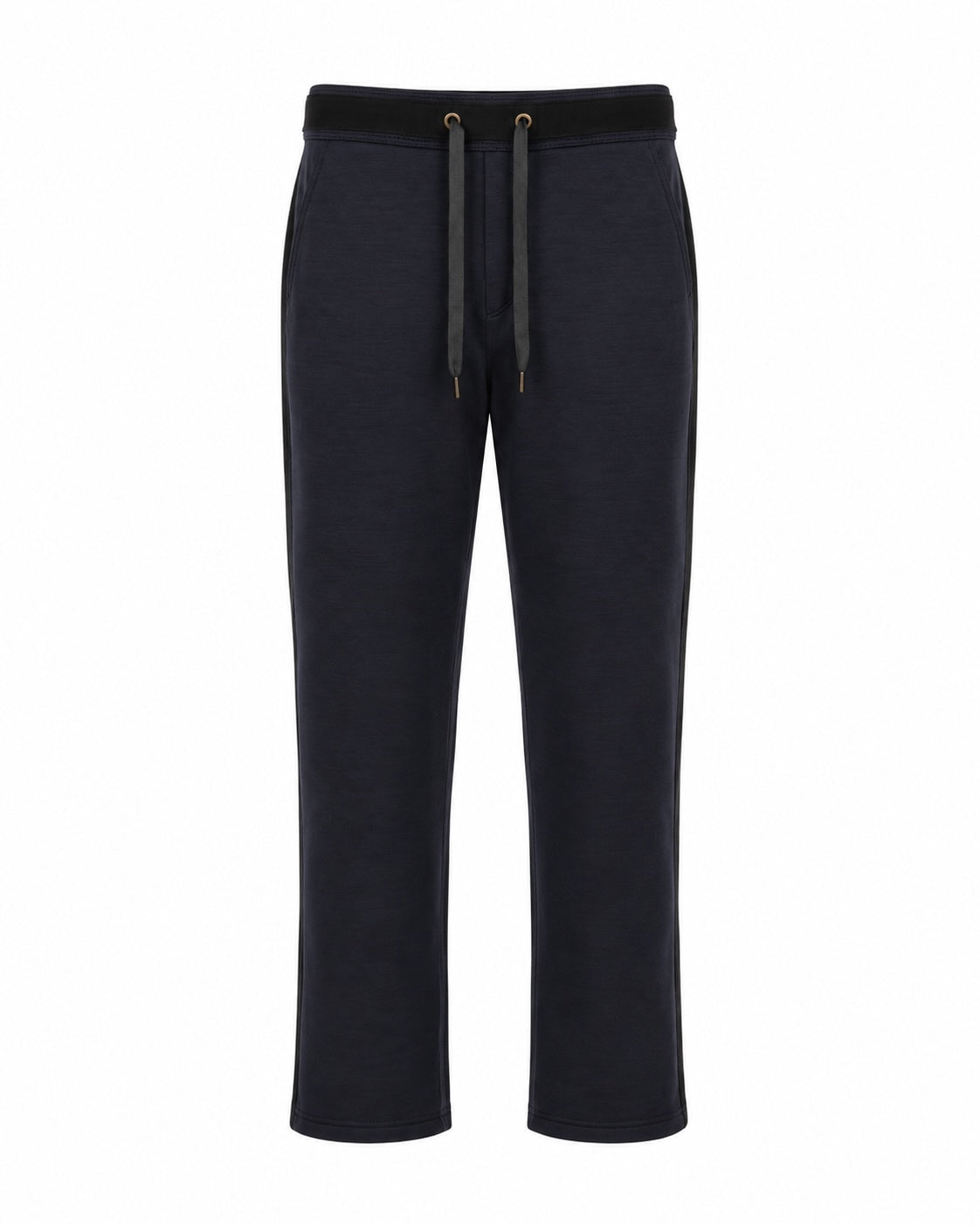Dark blue jogging bottoms with drawstring