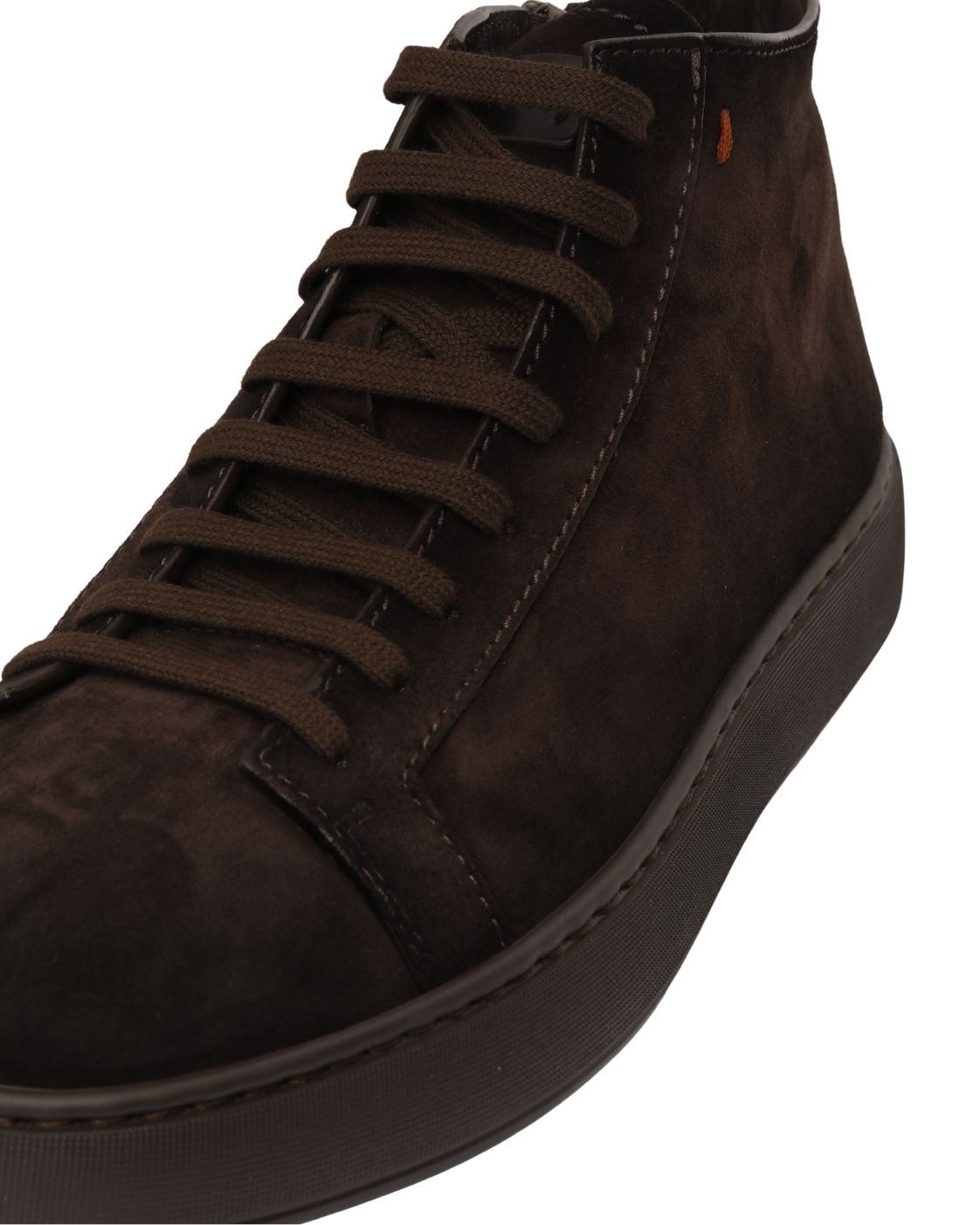 High-Top Sneaker aus Leder in Dunkelbraun