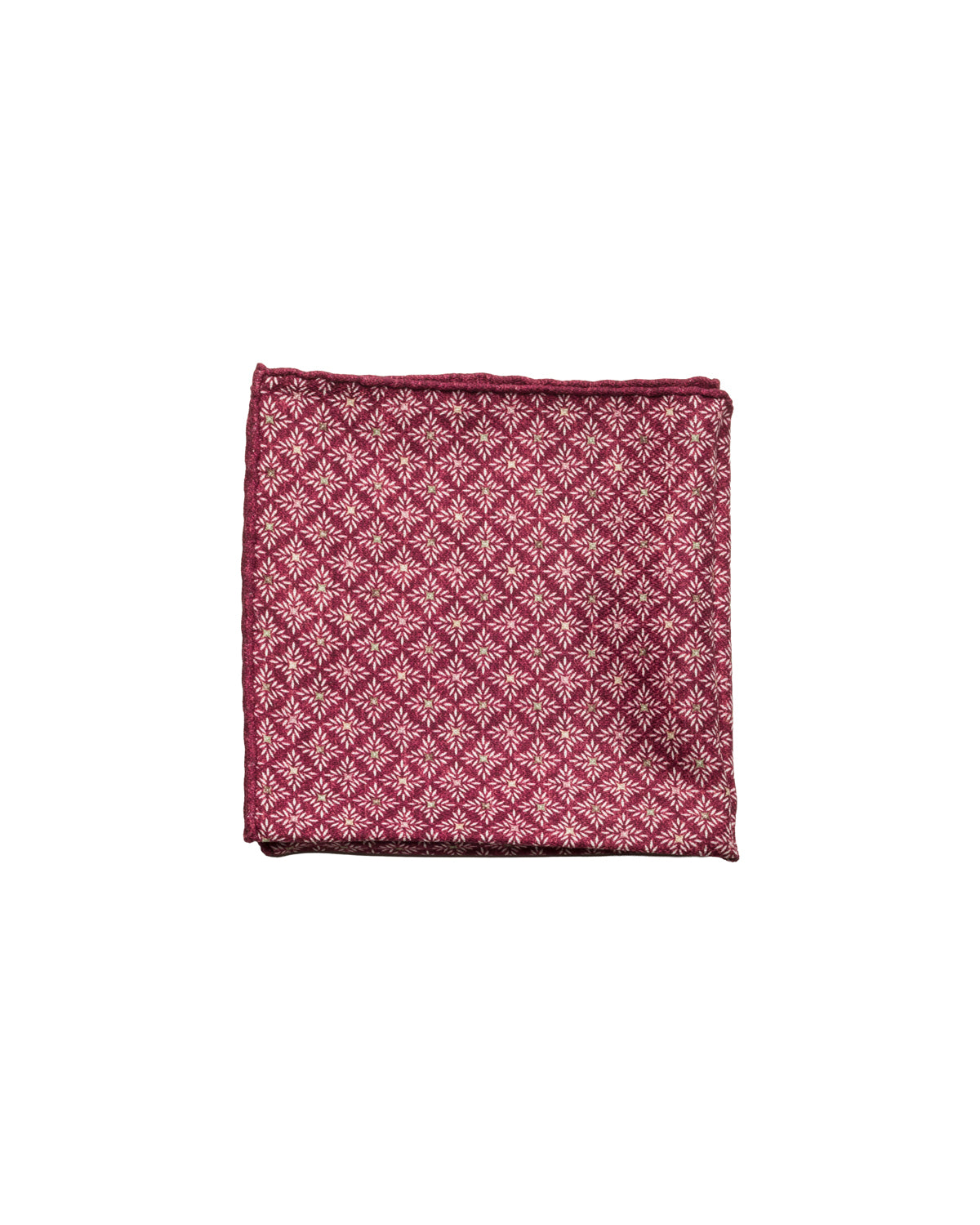 Silk pocket square, double-sided, hand-rolled, red