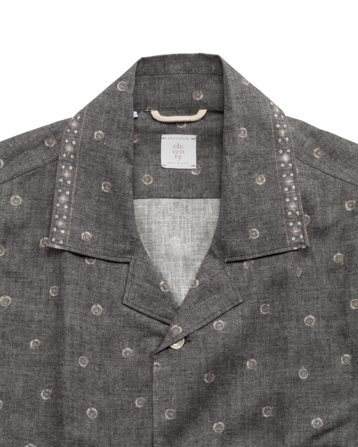 Linen-cotton shirt with polka dot pattern