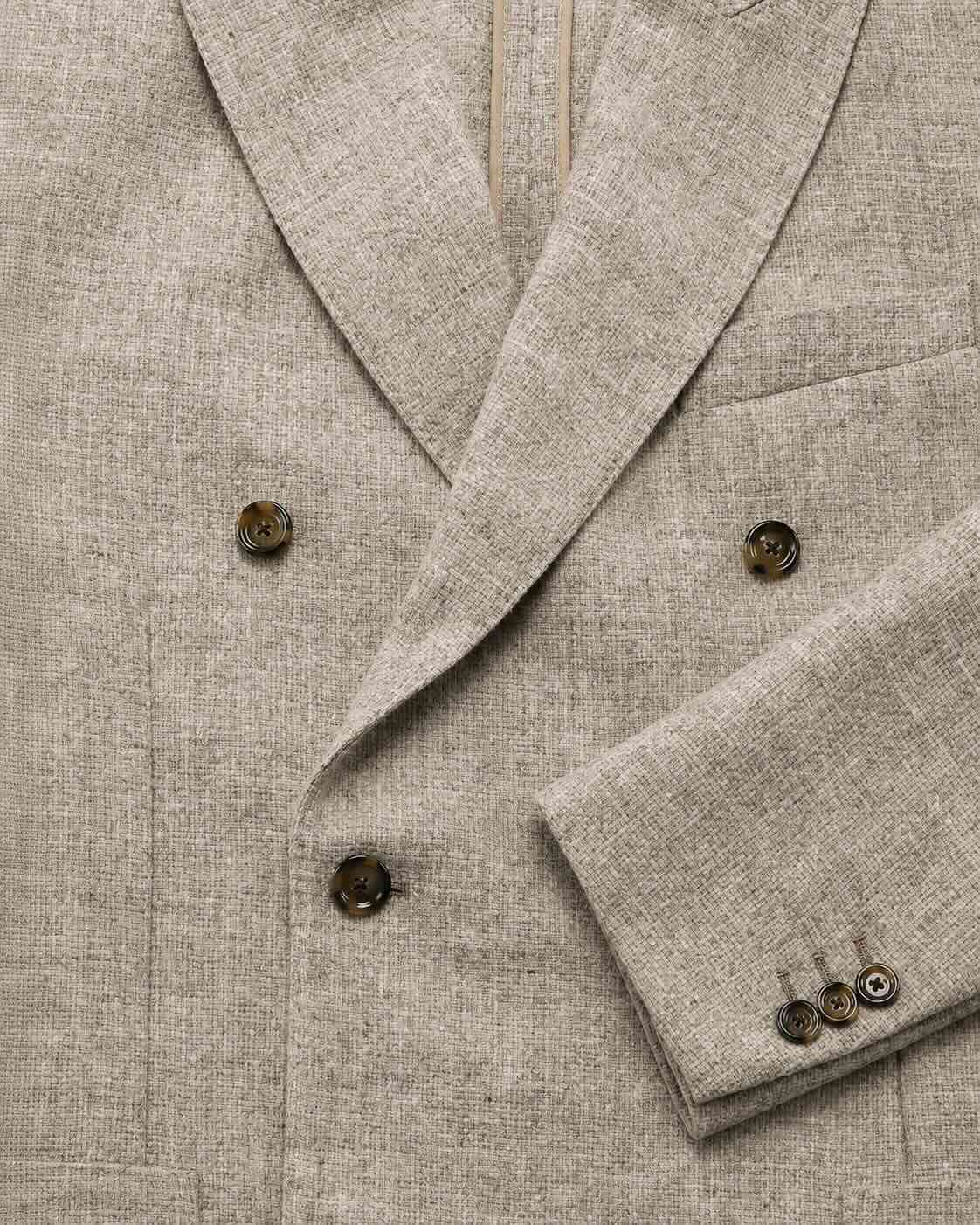 Zweireihiges Sakko Beige aus Schurwolle