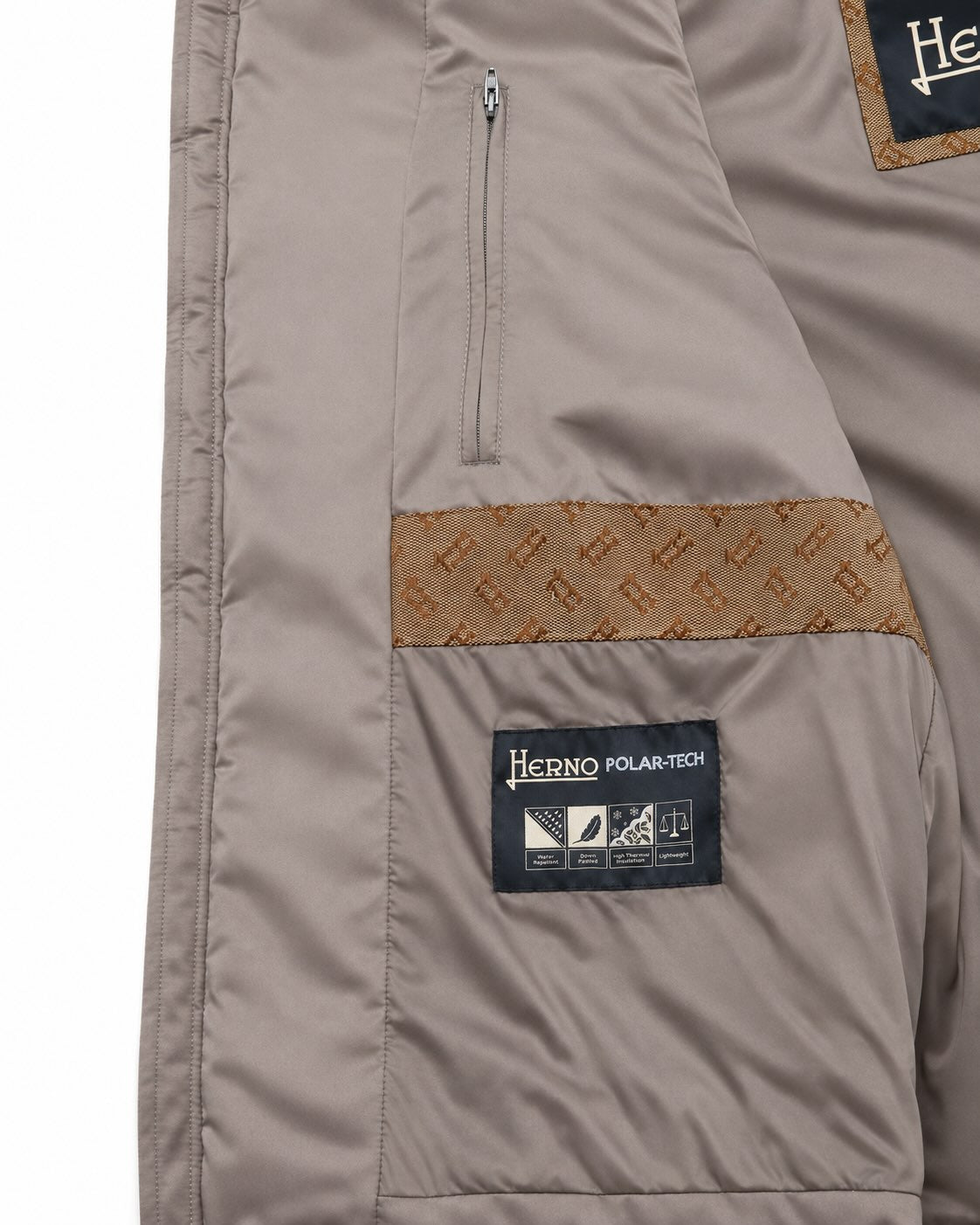 Quilted Gilet with Fur Collar in Beige