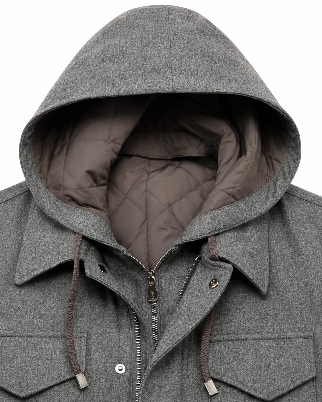 Safari Wool Jacket Slim Fit in Grey