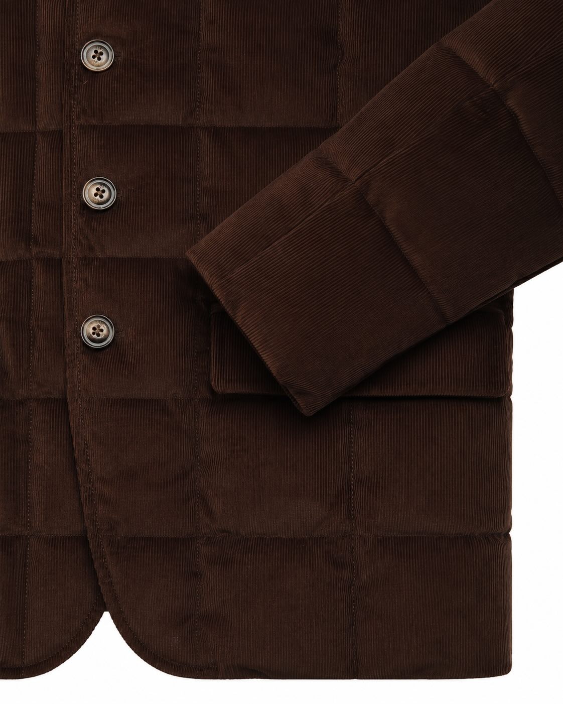 Dark brown cotton stand-up collar jacket