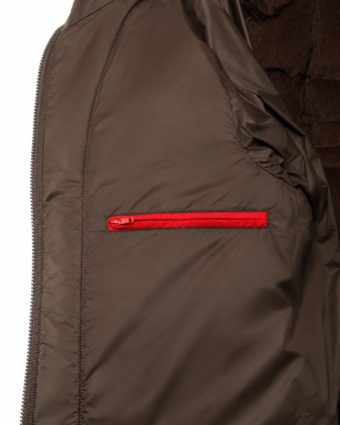 Dark brown cotton stand-up collar jacket