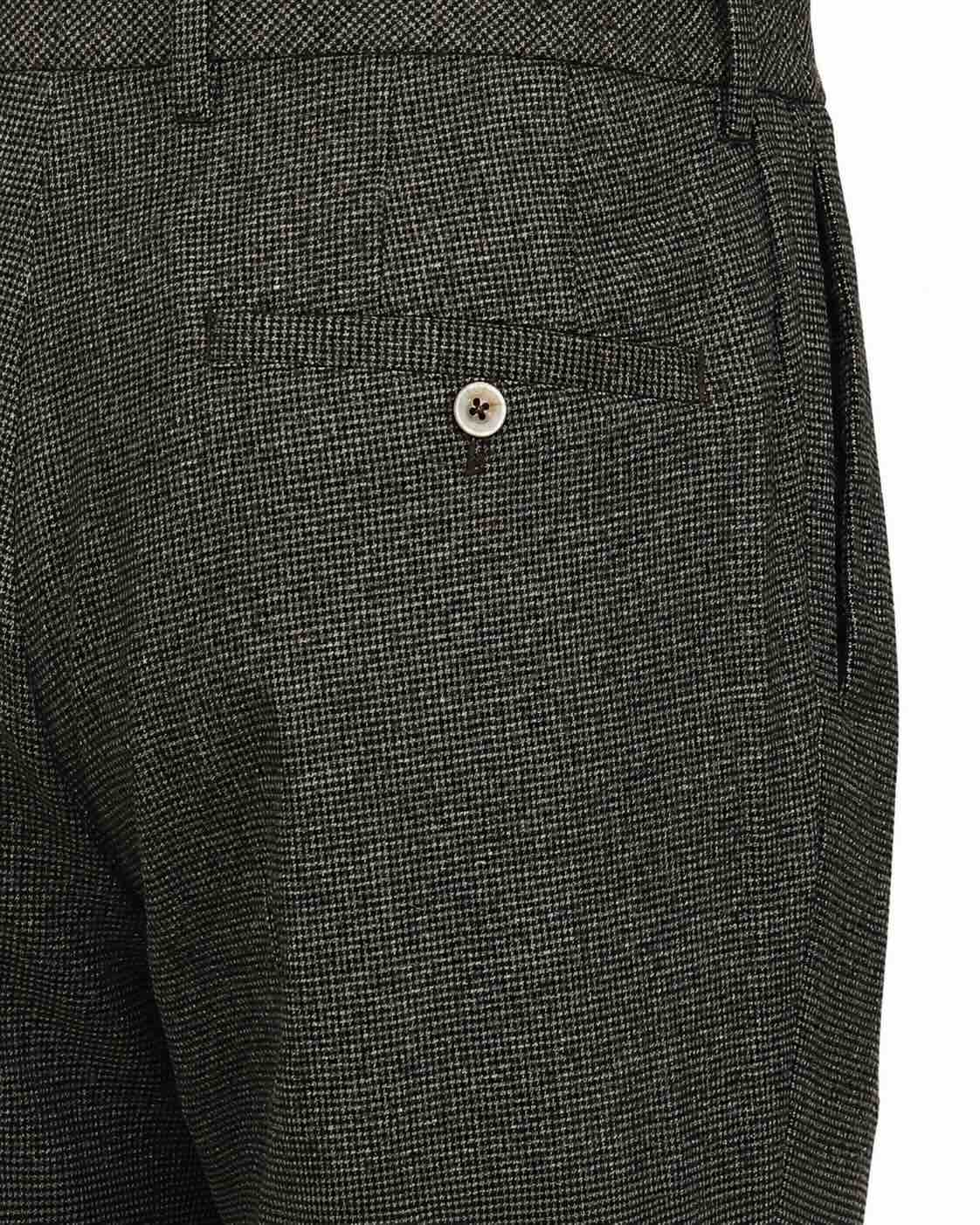Chino Dennis in wool blend with houndstooth pattern
