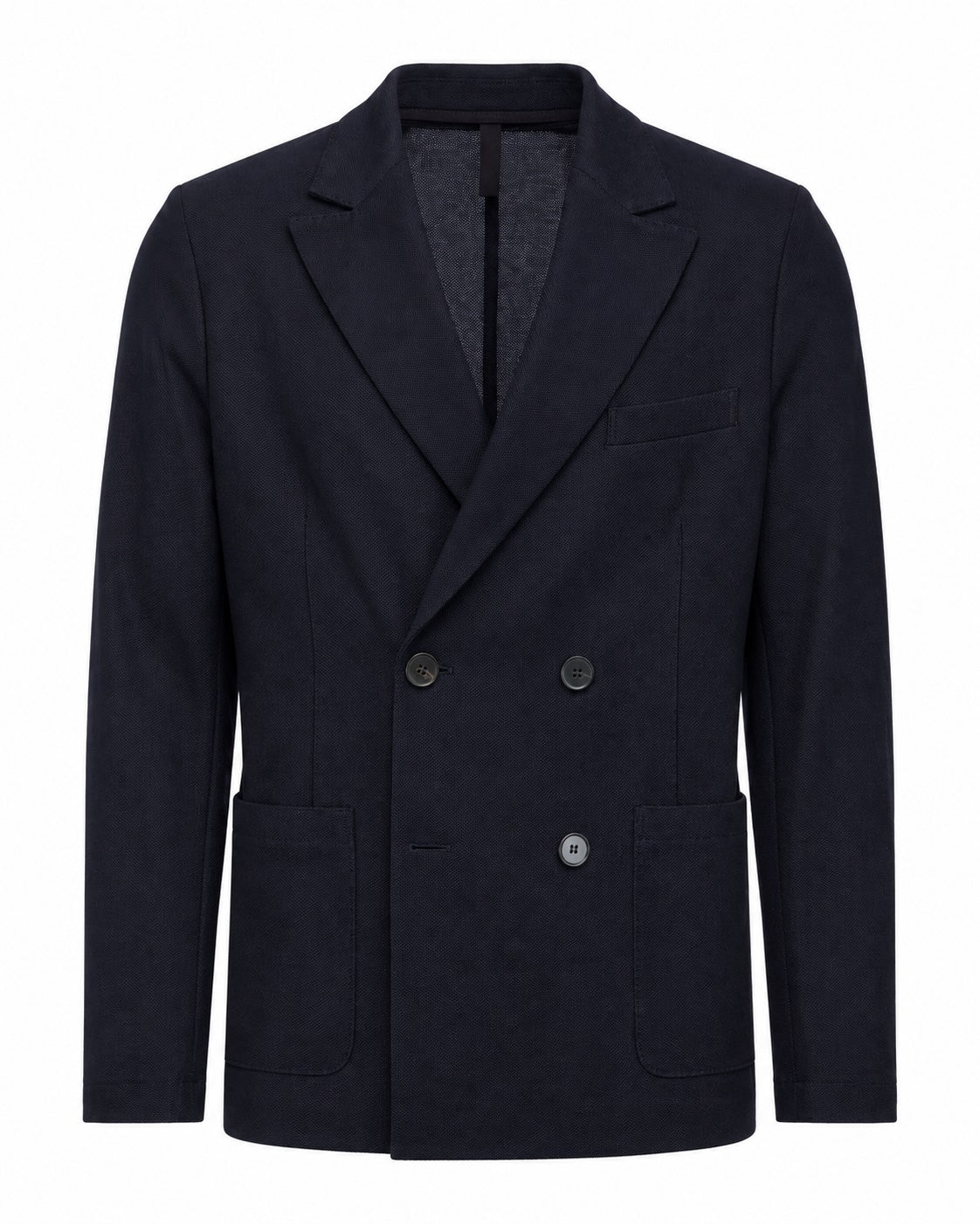 Doppelreihiger Baumwollpiqué Blazer Relaxed Slim