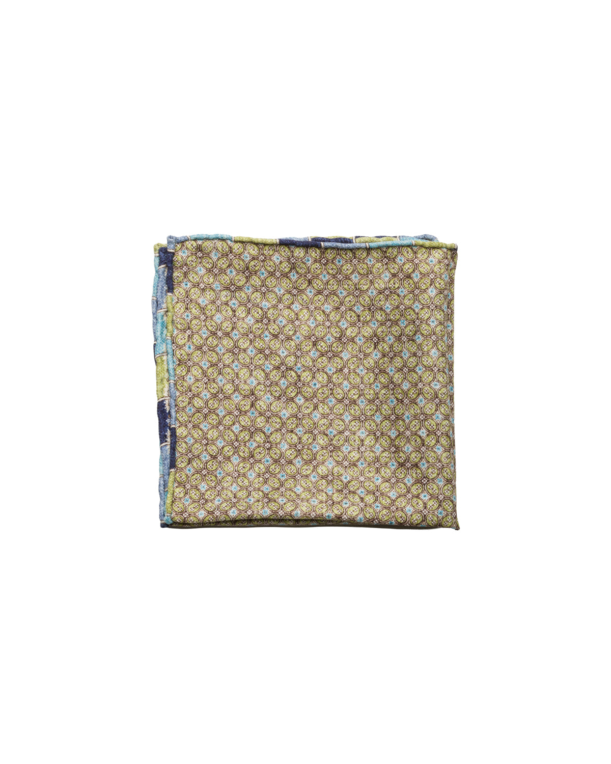 Silk pocket square, double-sided, hand-rolled, green