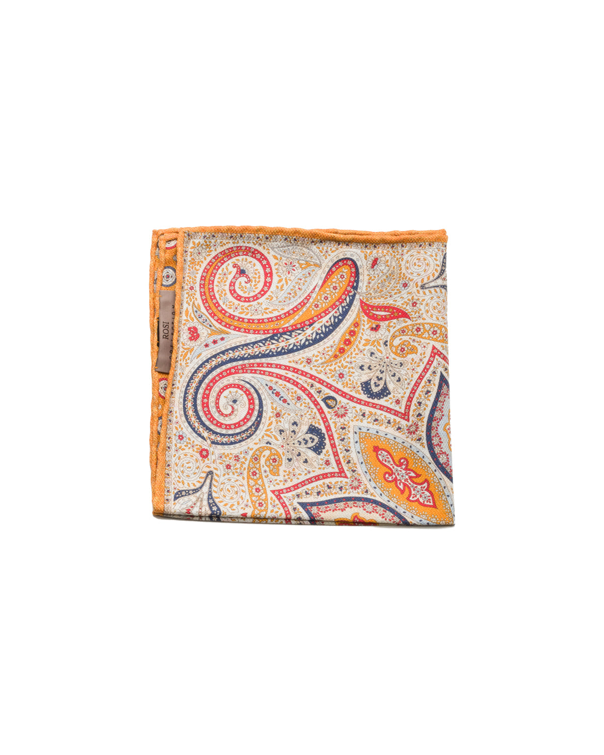 Silk pocket square, double-sided, hand-rolled, yellow