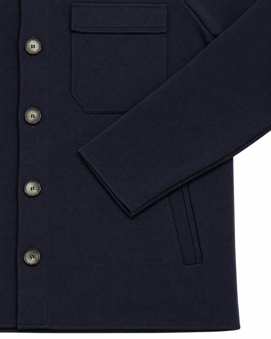 Overshirt in extra-fine merino wool in dark blue