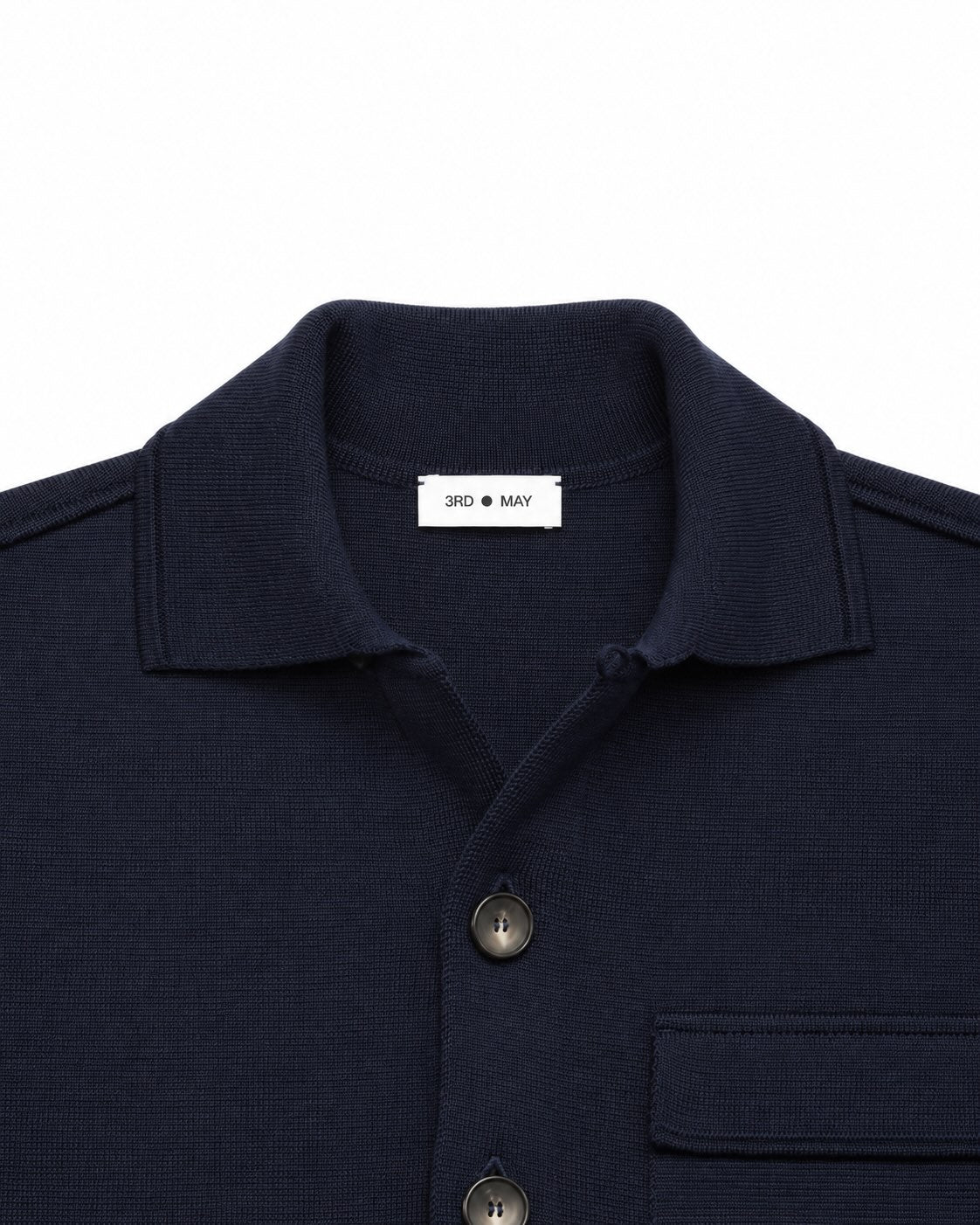Overshirt in extra-fine merino wool in dark blue