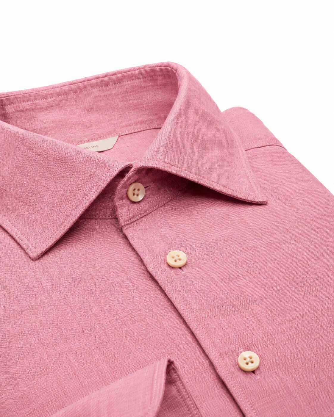 Leinenhemd Slim Fit Spreizkragen