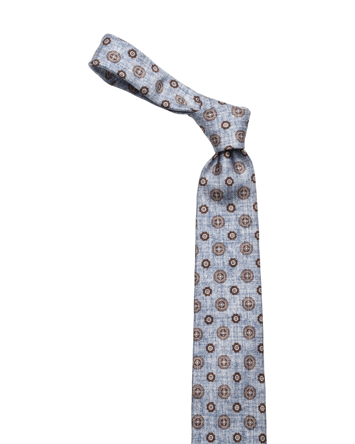 Silk tie, finely patterned, blue