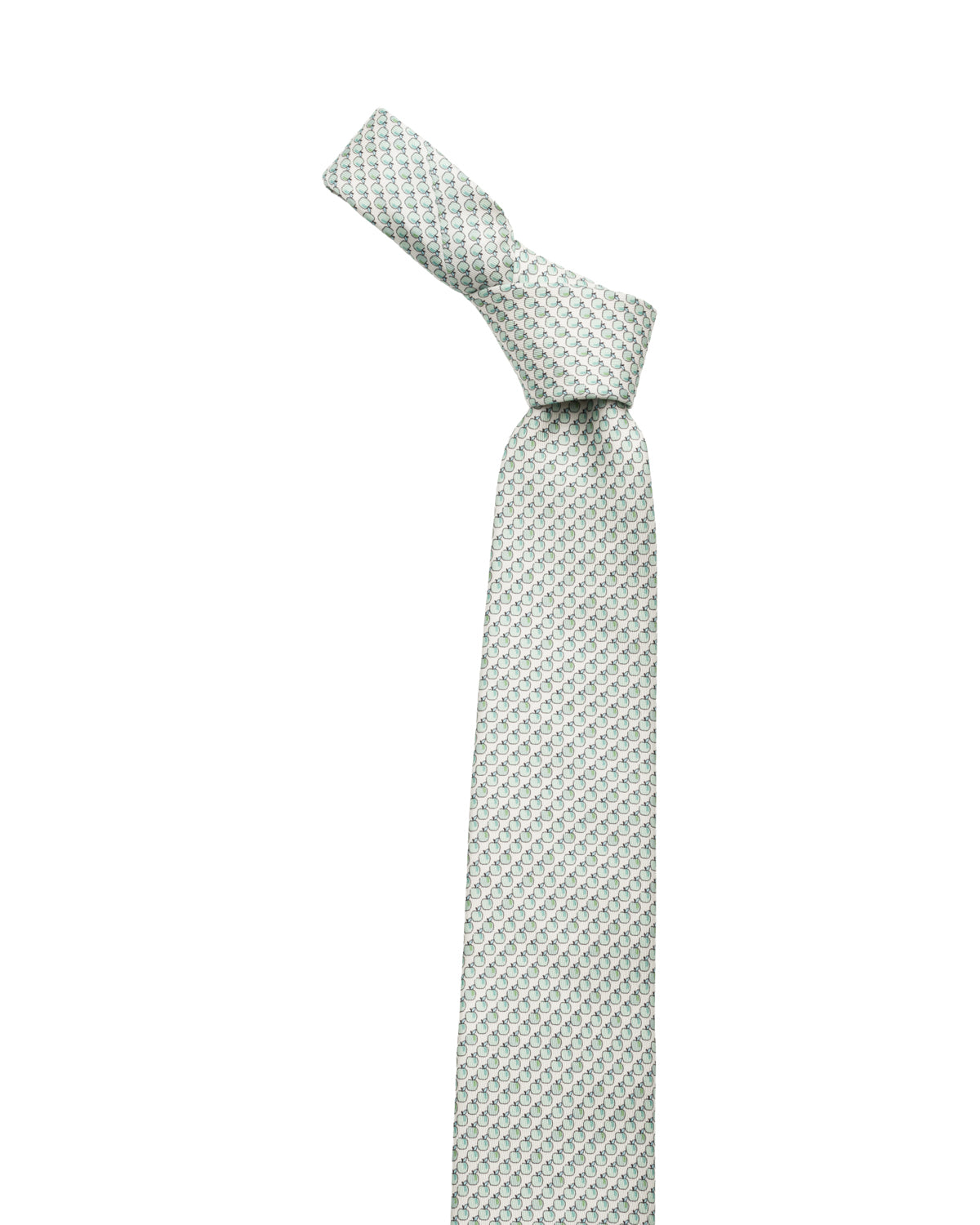 Silk tie, finely patterned, green