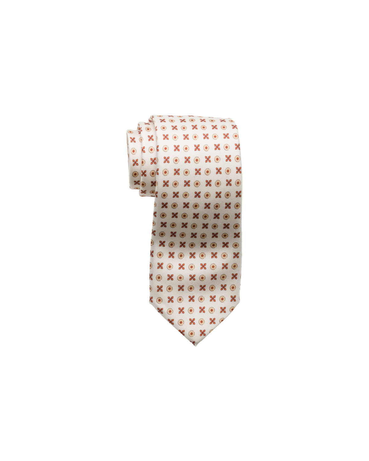 Silk tie, finely patterned, cream