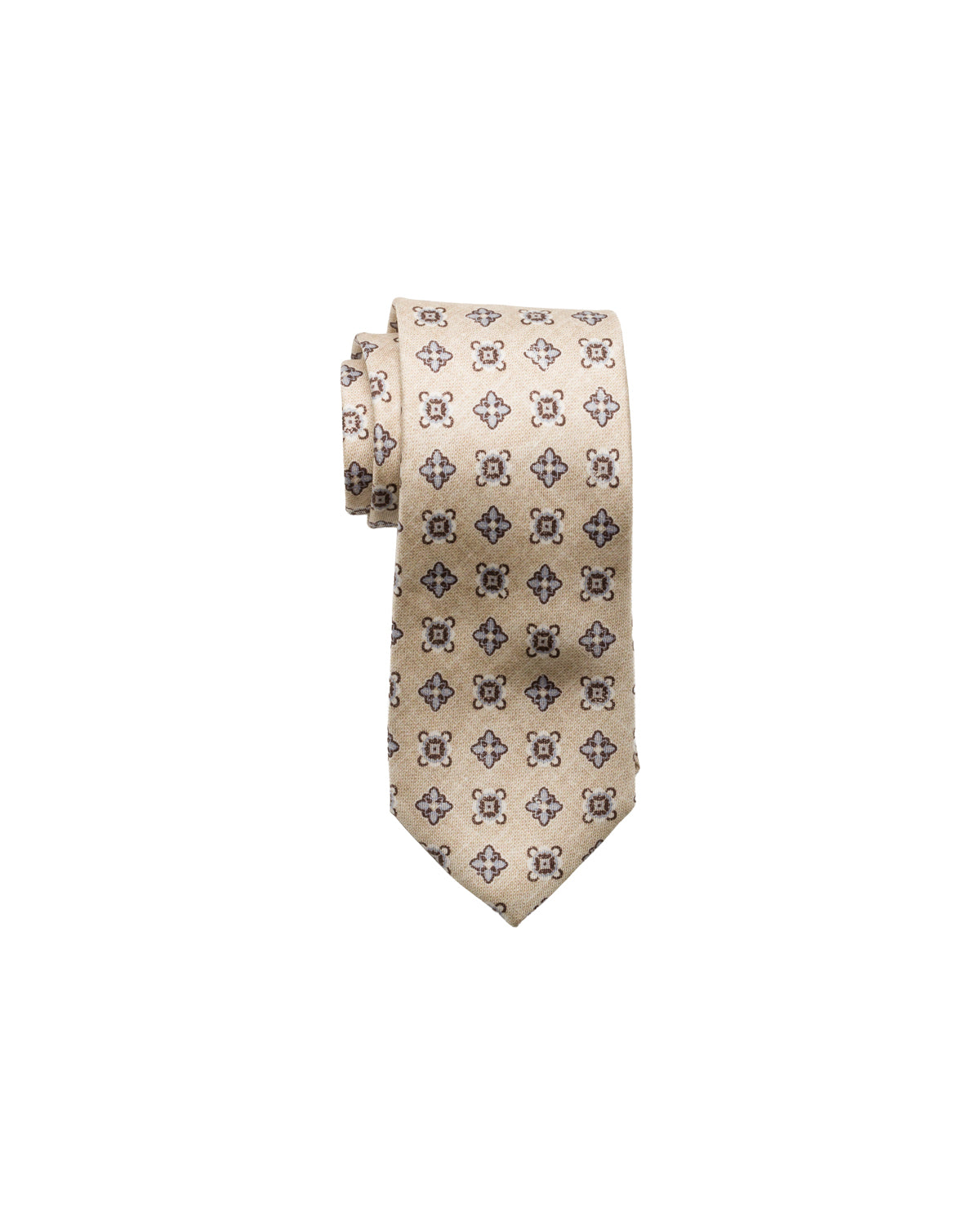Seidenkrawatte fein gemustert Beige