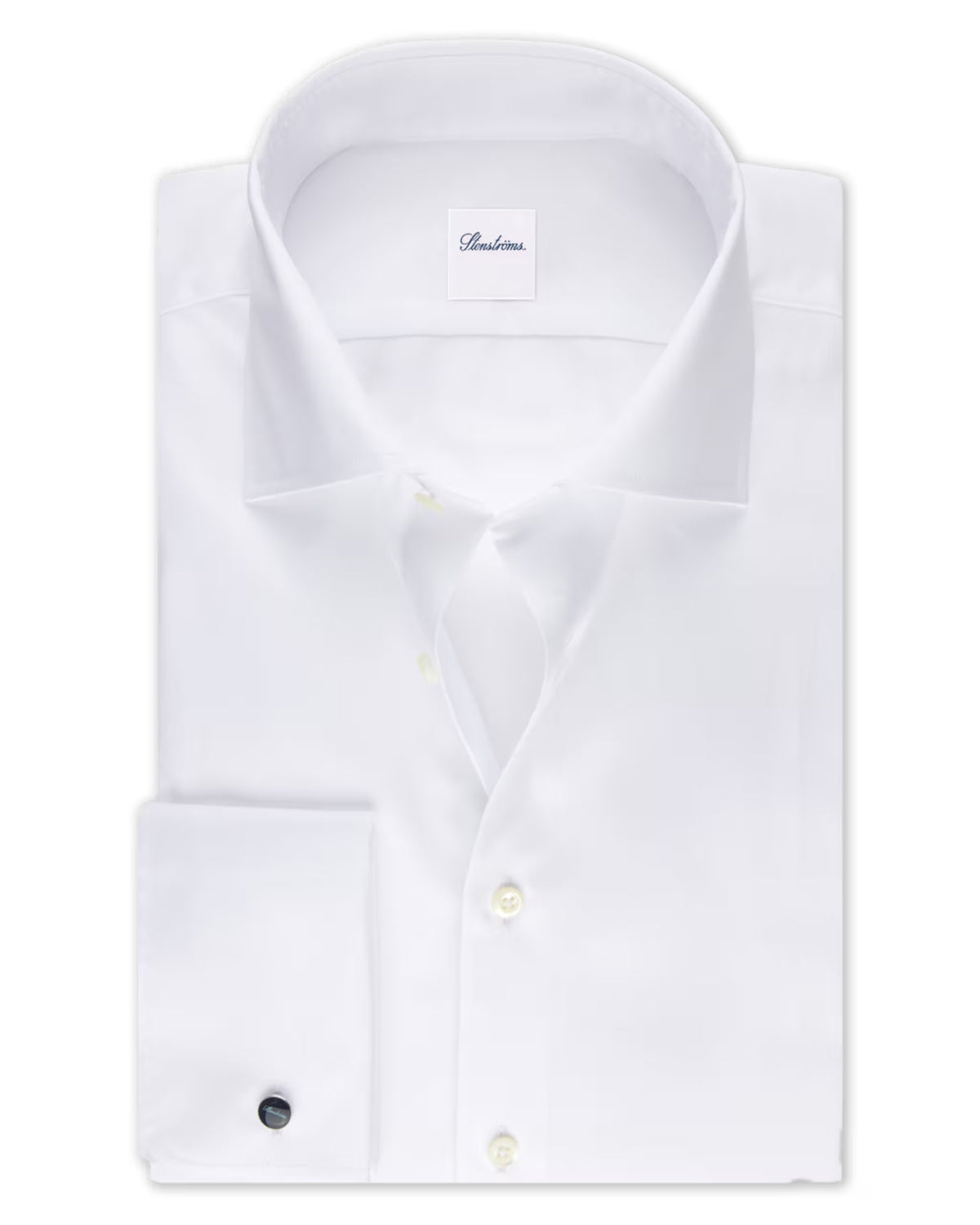 Twill shirt with French cuffs, white, regular size