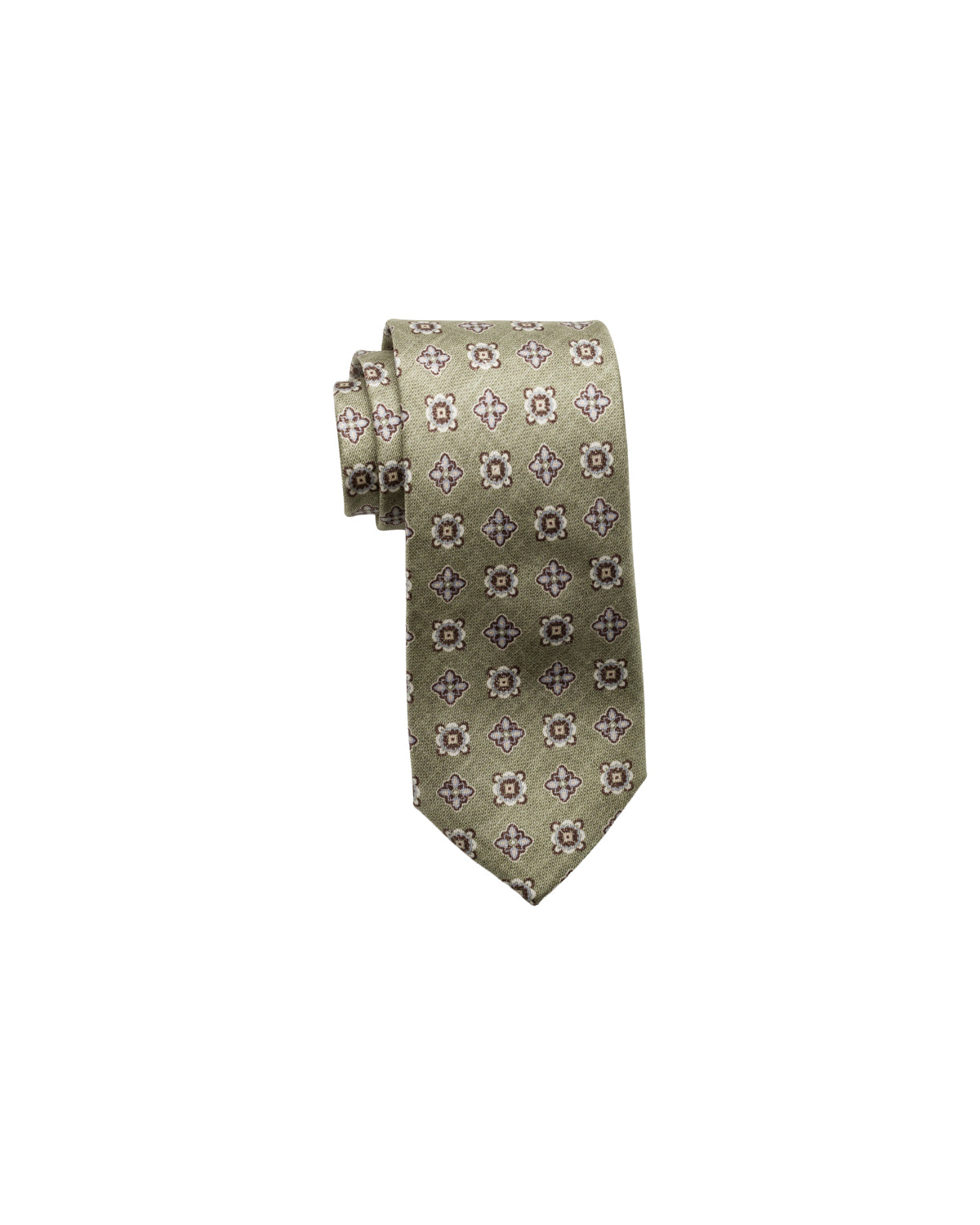 Silk tie, finely patterned, green